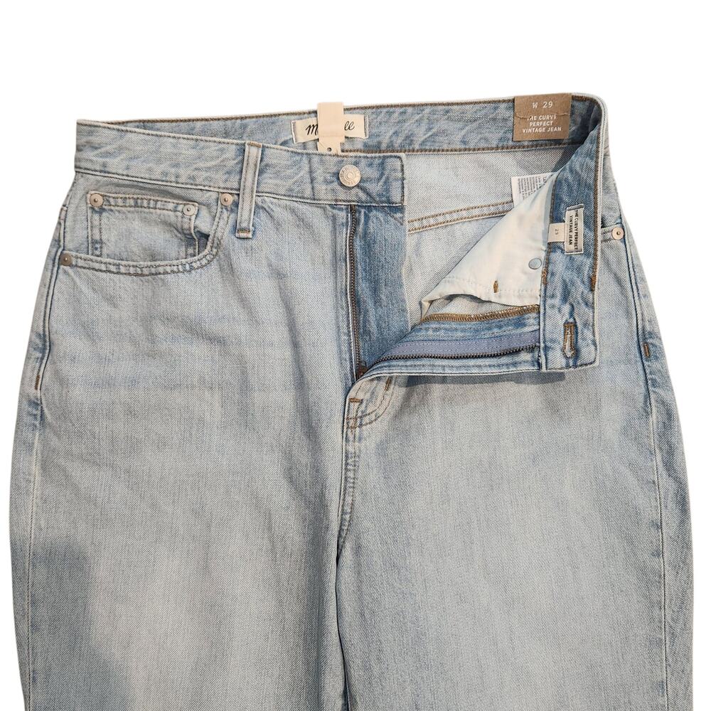 NWT Madewell Curvy Perfect Vintage Jean, light wash, sz 29, inseam 27.5" - Picture 2 of 10